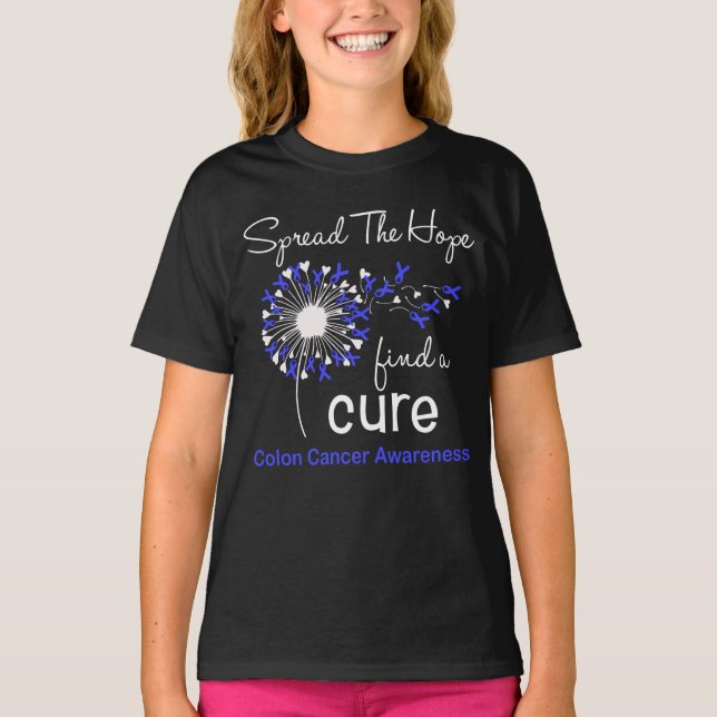 Medvetenhet om cancer i Dandelion Colon Cancer T Shirt (Framsida)