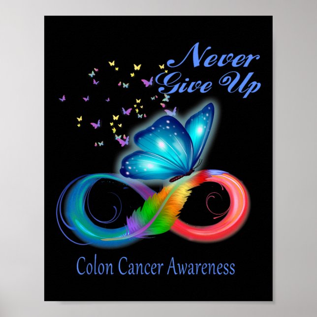 Medvetenhet om cancer i fjäril Colon Cancer Poster (Framsidan)