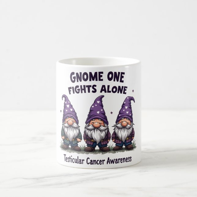 Medvetenhet om cancer i Gnome One-Ensamen Kaffemugg (Center)