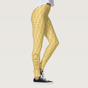 Medvetenhet om cancer i Guld Leggings