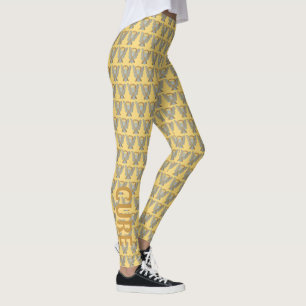 Medvetenhet om cancer i Guld Ribbon Leggings