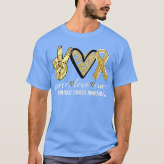 Medvetenhet om cancer i Kärlek Ri i Guld T Shirt