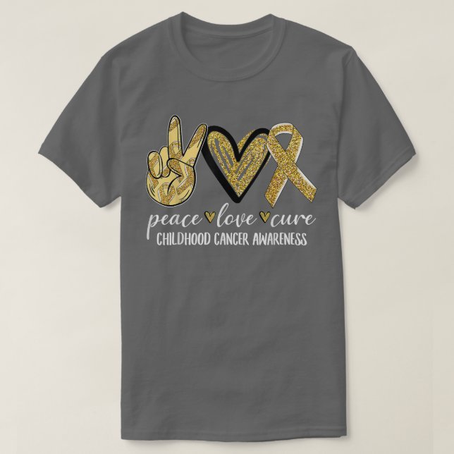 Medvetenhet om cancer i Kärlek Ri i Guld T Shirt (Design framsida)