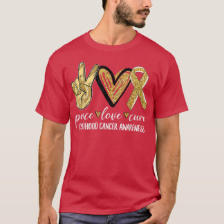 Medvetenhet om cancer i Kärlek Ri i Guld T Shirt