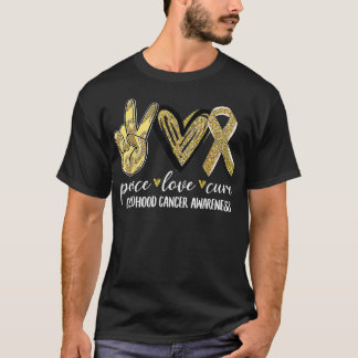 Medvetenhet om cancer i Kärlek Ri i Guld T Shirt