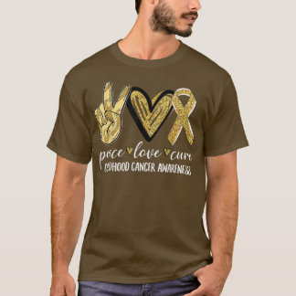 Medvetenhet om cancer i Kärlek Ri i Guld T Shirt