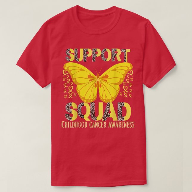 Medvetenhet om cancer i leopard Support Squad Chil T Shirt (Design framsida)