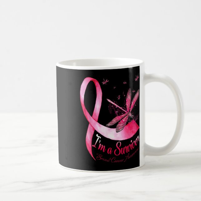 Medvetenhet om cancer i Survivor Dragonfly Breast  Kaffemugg (Höger)