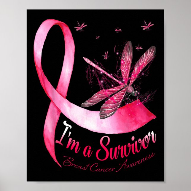 Medvetenhet om cancer i Survivor Dragonfly Breast  Poster (Framsidan)