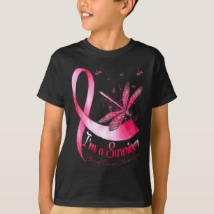 Medvetenhet om cancer i Survivor Dragonfly Breast T Shirt