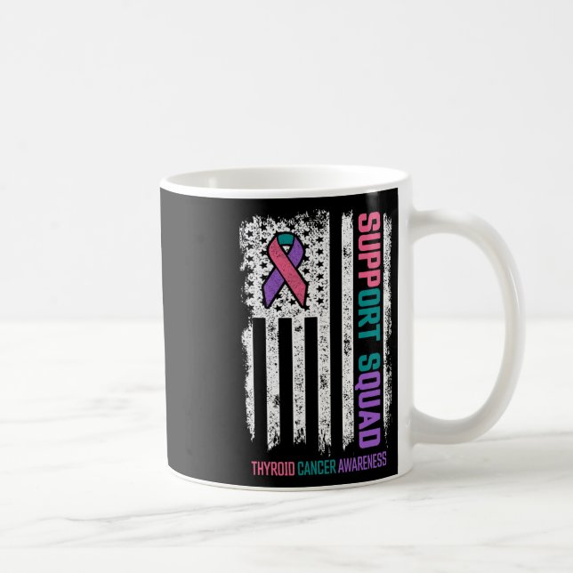 Medvetenhet om cancer i Thyroid Cancer Support Squ Kaffemugg (Höger)