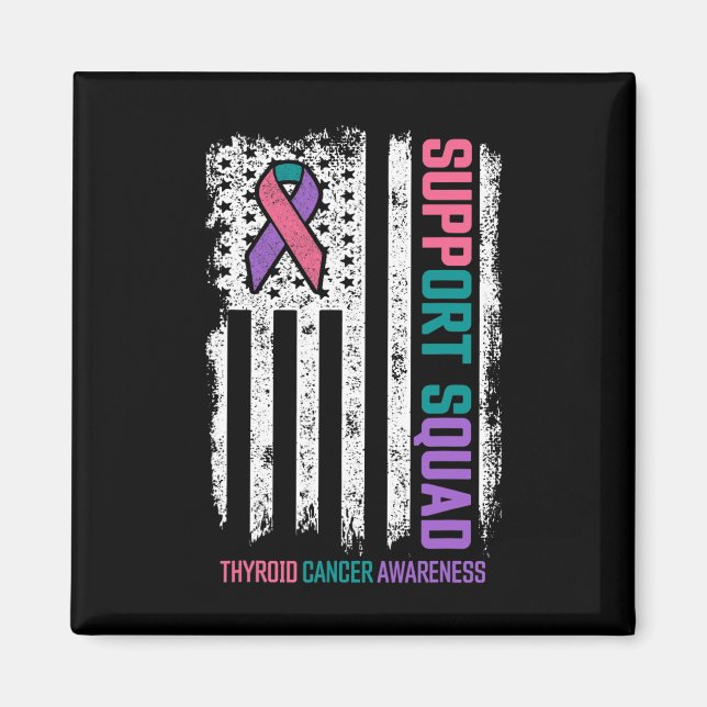 Medvetenhet om cancer i Thyroid Cancer Support Squ Magnet (Framsidan)