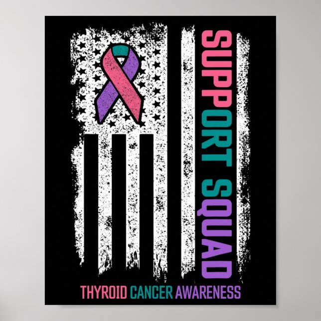 Medvetenhet om cancer i Thyroid Cancer Support Squ Poster (Framsidan)