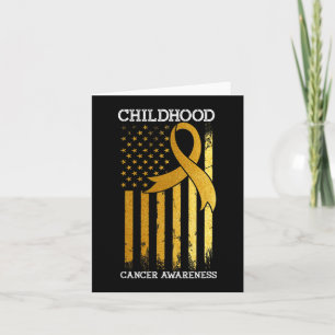 Medvetenhet om cancer i USA flagga Guld Ribbon Wa Kort