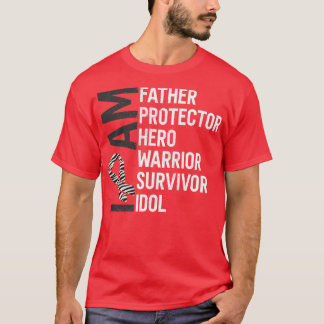 Medvetenhet om cancer jag är Far Hero Warrio T Shirt