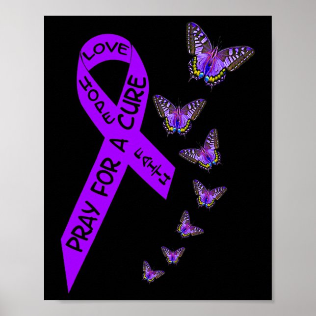 Medvetenhet om cancer Kvinnor i Butterfly Religi Poster (Framsidan)