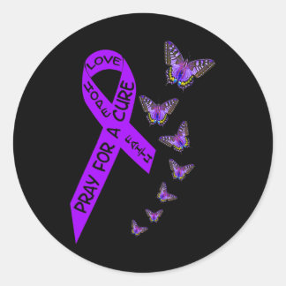 Medvetenhet om cancer Kvinnor i Butterfly Religi Runt Klistermärke