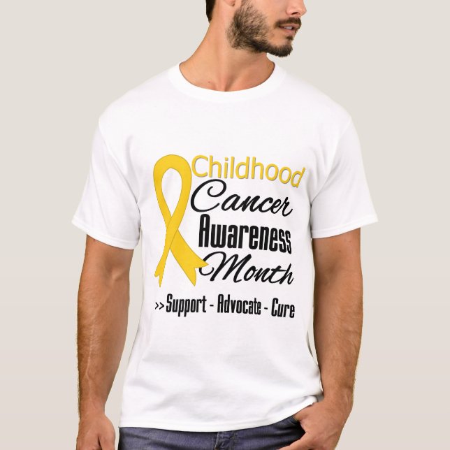Medvetenhet om cancer Månad Guld Tee Shirt (Framsida)