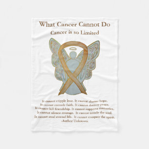 Medvetenhet om cancer Ribbon Angel Blanket Fleecefilt