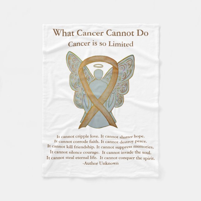 Medvetenhet om cancer Ribbon Angel Blanket Fleecefilt (Framsidan)
