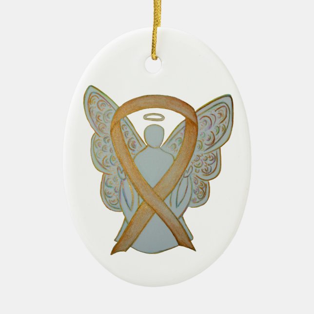 Medvetenhet om cancer Ribbon Angel Ornament (Framsidan)