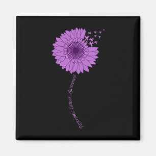 Medvetenhet om cancer Solros Lila Magnet