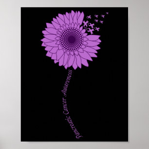 Medvetenhet om cancer Solros Lila Poster