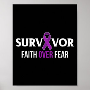 Medvetenhet om cancer Survivor Gift Lila R Poster