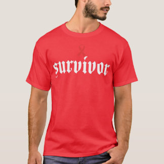 Medvetenhet om cancer Survivor Peach Ribbon T Shirt
