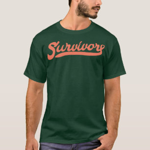 Medvetenhet om cancer Survivor Peach Ribbon T Shirt