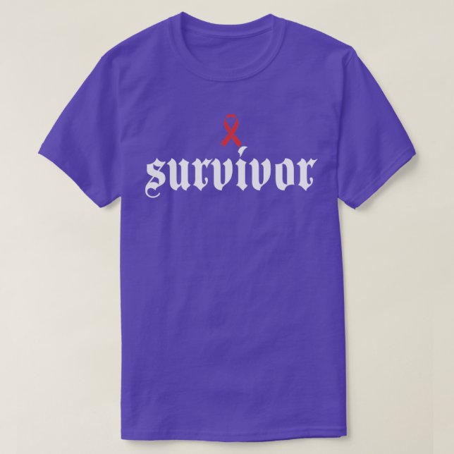 Medvetenhet om cancer Survivor Peach Ribbon T Shirt (Design framsida)