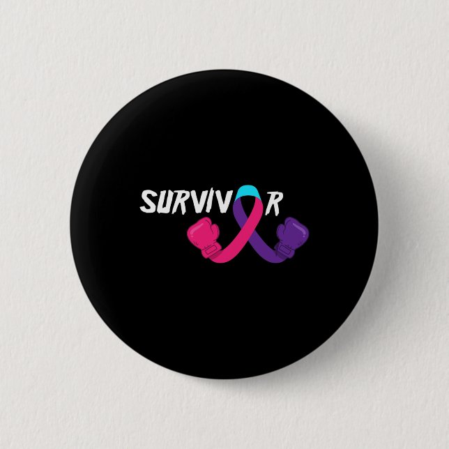 Medvetenhet om cancer Survivor Support Thyroid Can Knapp (Framsida)