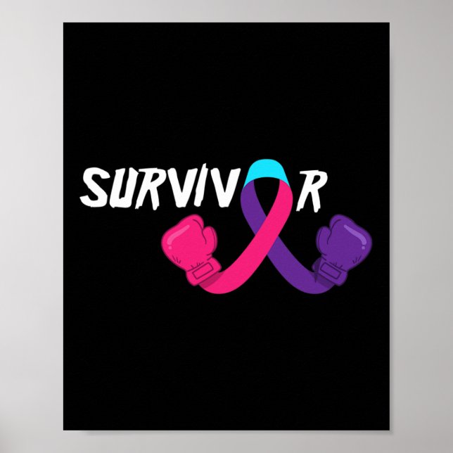 Medvetenhet om cancer Survivor Support Thyroid Can Poster (Framsidan)