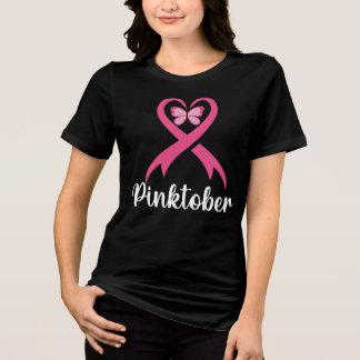 Medvetenhet om cancer vid brösthändelse av Pinktob T Shirt