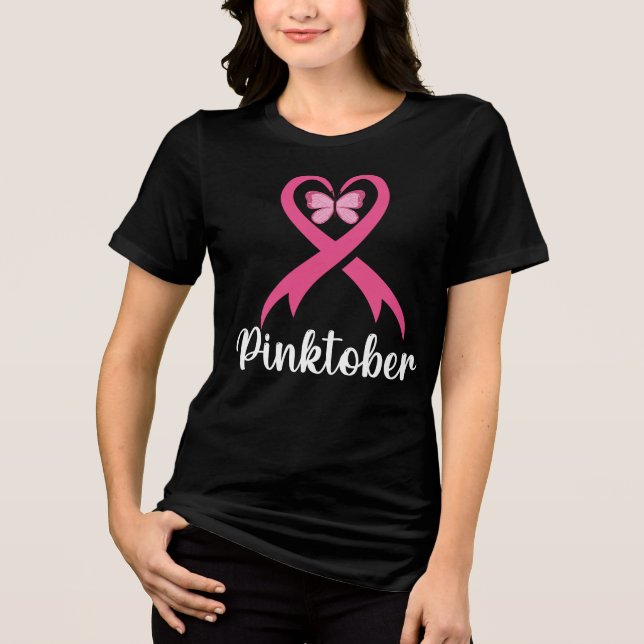 Medvetenhet om cancer vid brösthändelse av Pinktob T Shirt (Framsida)