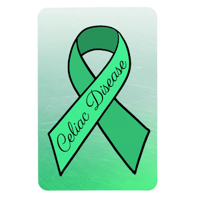 Medvetenhet om Celiac Disease Ribbon Grönt Magnet (Vertikal)