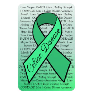 Medvetenhet om Celiac Disease Ribbon Grönt Magnet