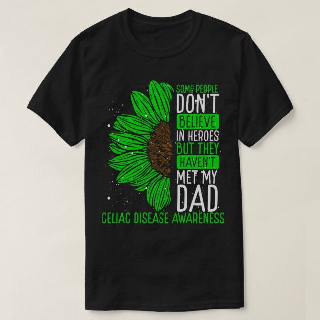 Medvetenhet om Celiac Disease Ribbon Pappa Warrior T Shirt (Design framsida)