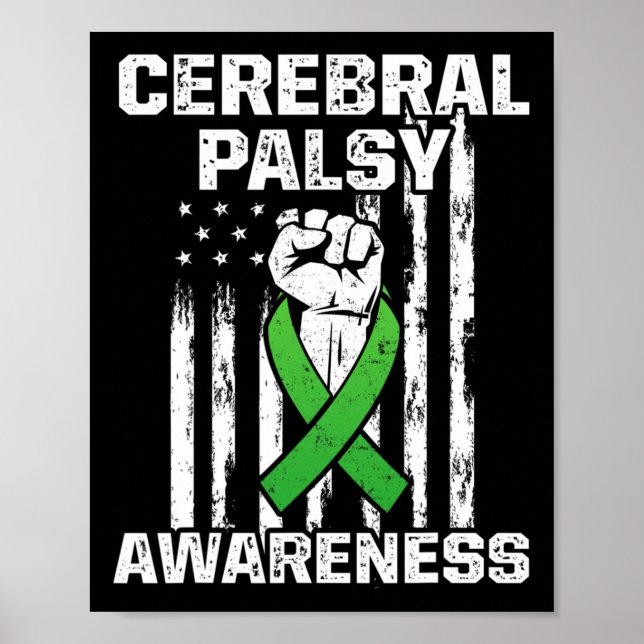 Medvetenhet om Cerebral Palsy Cp för att övervinna Poster (Framsidan)