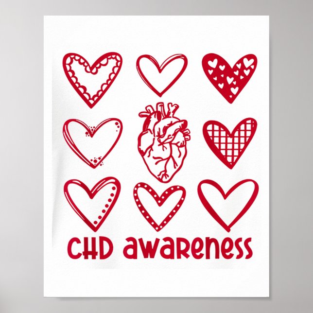 Medvetenhet om CHD hjärta Anatomisk hjärtsjukdom m Poster (Framsidan)