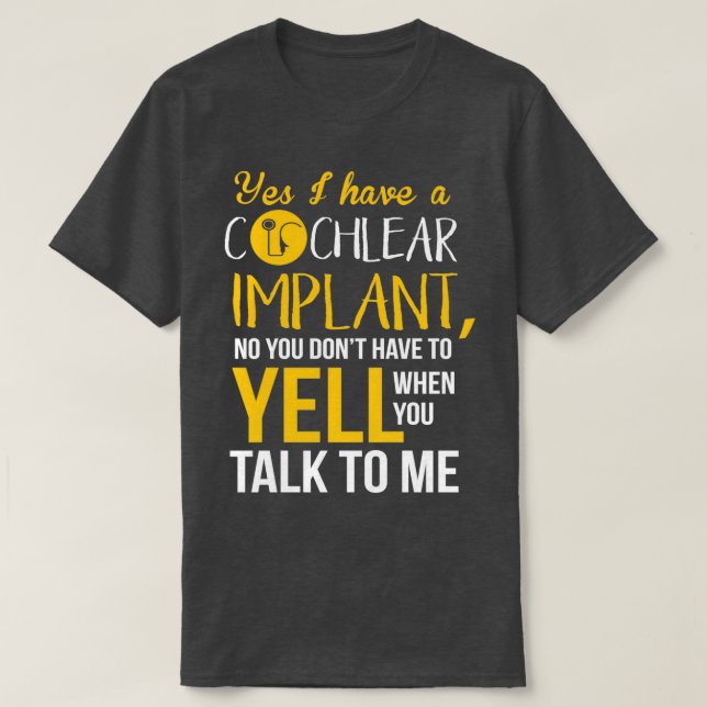 Medvetenhet om Cochlear implantat för hörselförlus T Shirt (Design framsida)