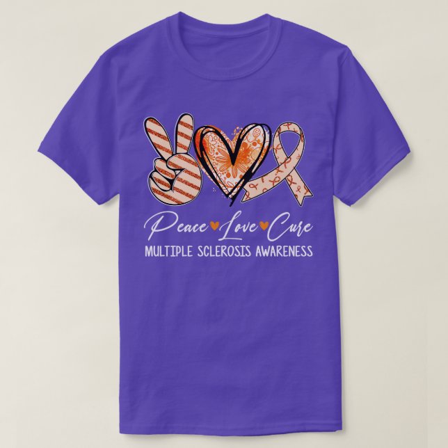 Medvetenhet om Cure Orange Ribbon Många Sclerosis T Shirt (Design framsida)