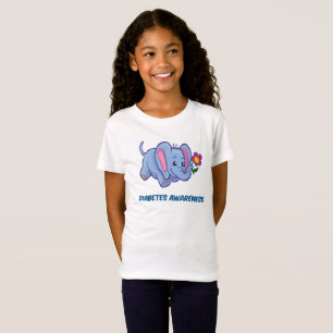 Medvetenhet om diabetes - Barnskjorta med blå elef T Shirt
