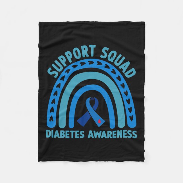 Medvetenhet om diabetes Blue Support Squad Diabete Fleecefilt (Framsidan)