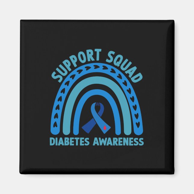 Medvetenhet om diabetes Blue Support Squad Diabete Magnet (Framsidan)