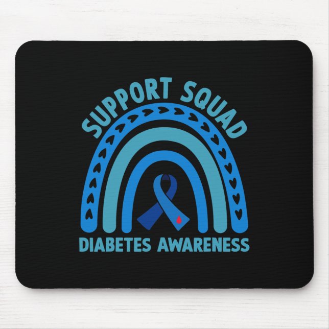 Medvetenhet om diabetes Blue Support Squad Diabete Musmatta (Framsidan)