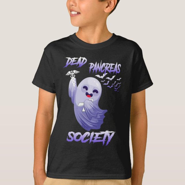 Medvetenhet om diabetes Dead Pancreas Society Ghos T Shirt (Framsida)