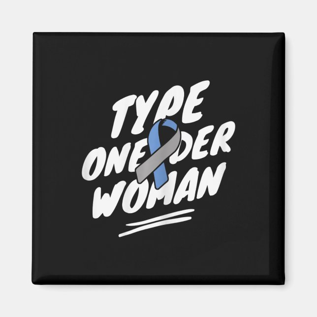 Medvetenhet om diabetes - diabetes T1d typ1 One-de Magnet (Framsidan)