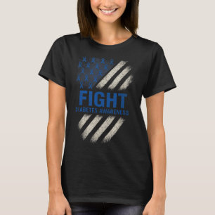 Medvetenhet om diabetes - diabetes USA flagga T Shirt