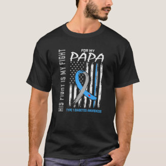 Medvetenhet om diabetes hos barn Pappa typ 1 Ribbo T Shirt